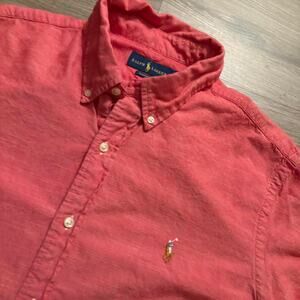 Pink Polo Ralph Lauren Embroidered Button Up XL